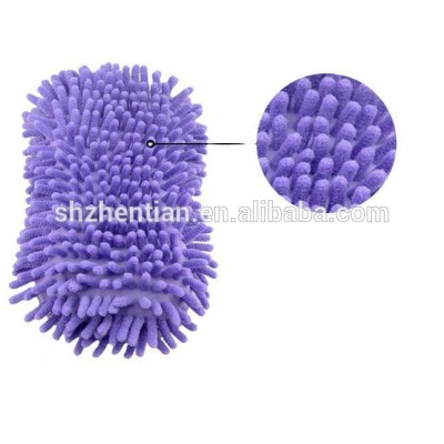 Two Sided Car Wash Sponge /Chenille Microfiber Dual Scrubber with Built-in Hand Strap/ chenille car cleaning sponge