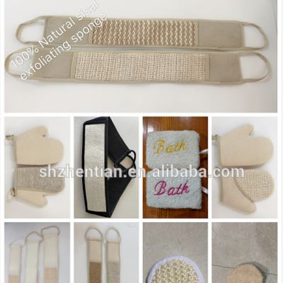 Natural Sisal Exfoliating Back Strap Scrubber Bath Massager Sponge